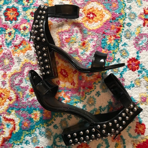 Forever 21 black patent leather open toe - Picture 2 of 4